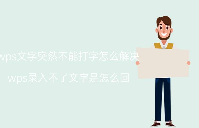 wps文字突然不能打字怎么解决 wps录入不了文字是怎么回？